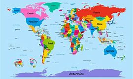 World map of all nations.